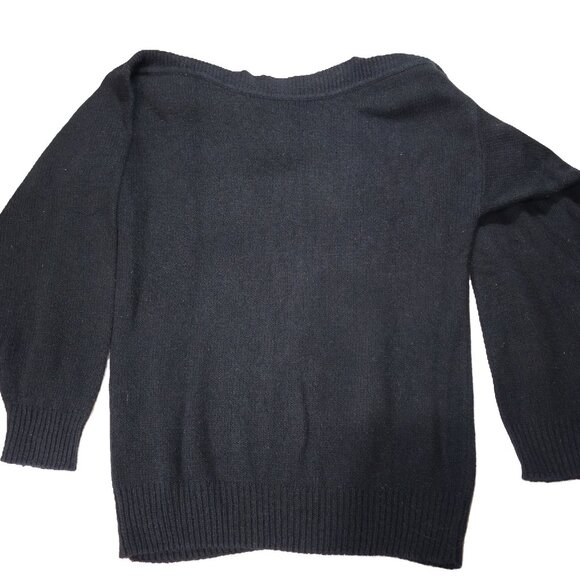 80s Counterparts Sweater Shoulder Pads Long Sleeve Silk & Sequin Detail L/XL siz - Picture 2 of 6